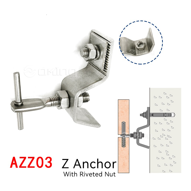 AZZ03 หินกาบยึด Z Bracket พร้อมน็อตหมุดย้ำ