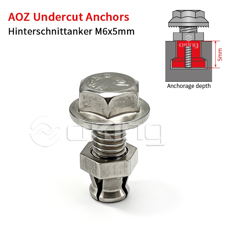 AOZ พุกสแตนเลส M6x5 มม. ราคา Hinterschnittanker สำหรับระบบซ่อมตัดราคา